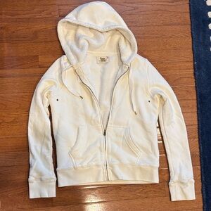 J. Crew Vintage Fleece Cream Hoodie Sweatshirt